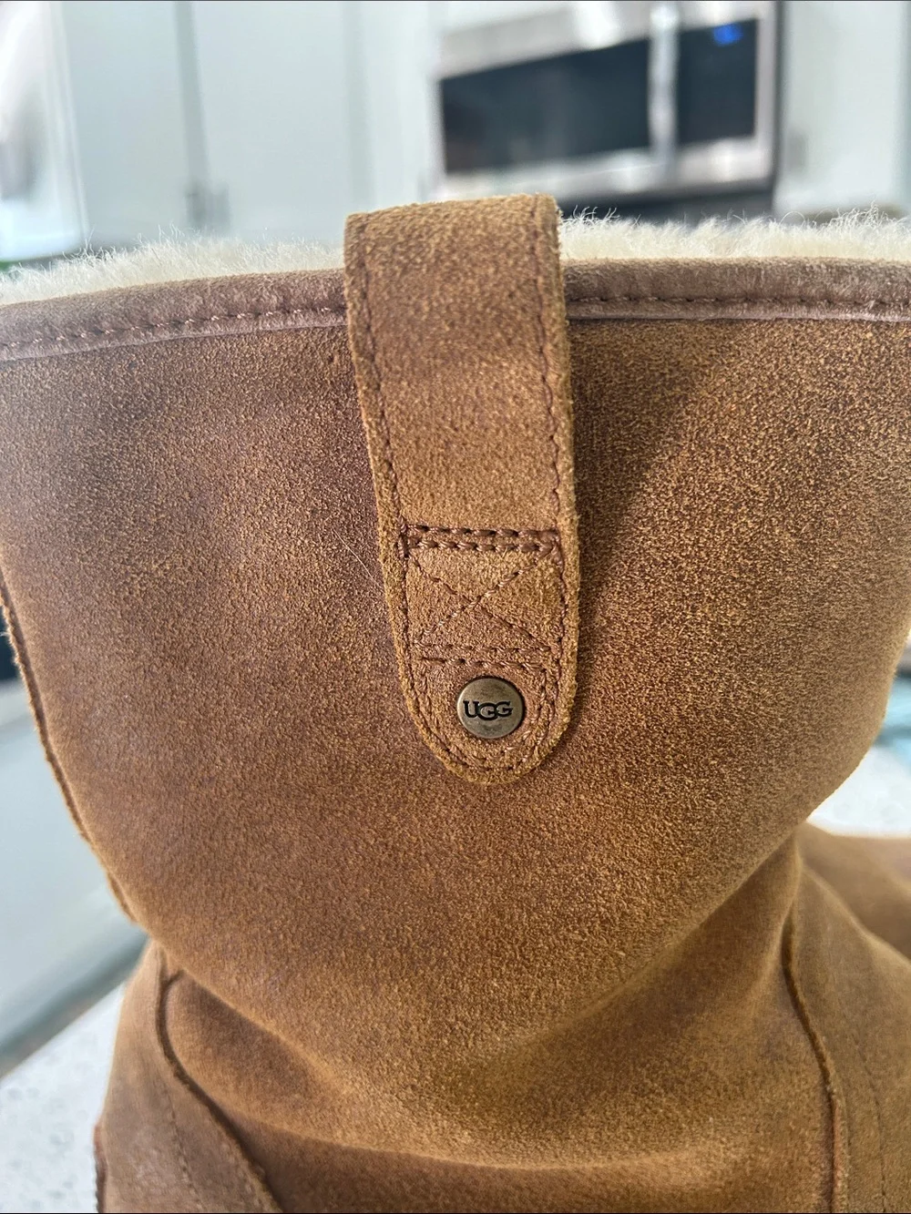 UGG Stoneman Chestnut Suede Waterproof Shearling Lined Men's Boots - Size 10